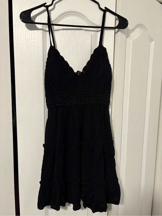 Streetwear Society Dresses & Skirts - Streetwear Society Black Crochet Bodice Spaghetti Strap Mini Dress